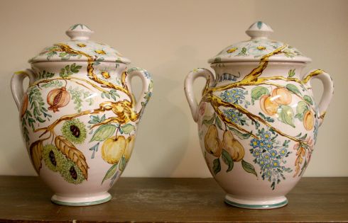 Couple of vases with summer/winter decoration