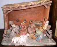 Presepe in terracotta ingobbiata